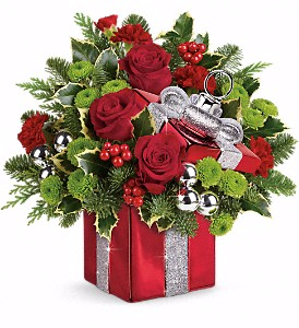 Gift Wrapped Bouquet Christmas Arrangement
