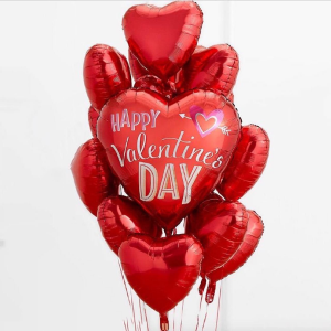 Gigantic balloon bouquet Valentine’s Day bouquet