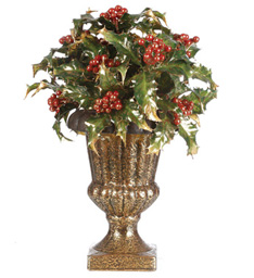 Gilded Holly Premade Silk Gold Pedestal