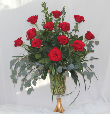 Gilded Red Dozen Fresh Floral Design