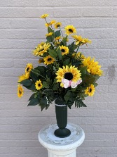 "Gina" Cemetery Vase Silk arrangement