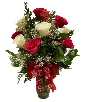 Pink & White Valentine's Special Dozen Roses