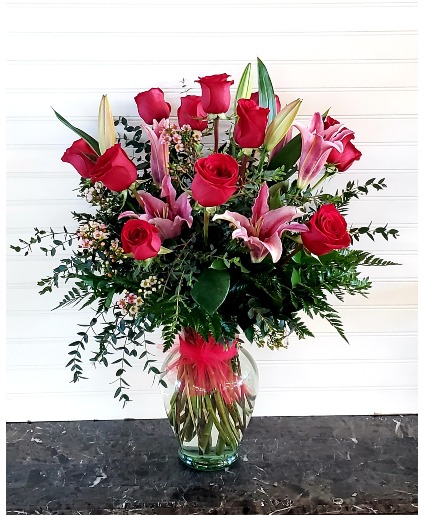 Gina's Red Roses and Star Gazers Exclusively at Mom & Pops