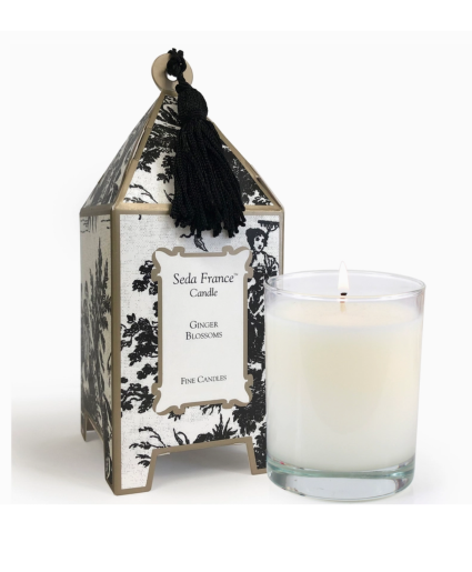 Ginger Blossoms Classic Toile Pagoda Box Candle Candle