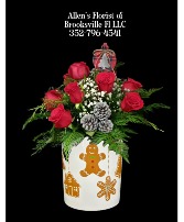 Gingerbread Delight  Fresh cut flowers in a ceramic container
