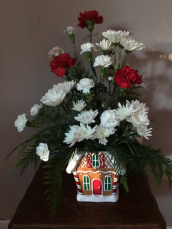 Gingerbread house Gingerbread house with holiday flowers