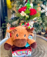 Gingerbread Moose Floral Gift