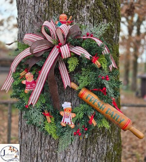 Gingerbread Themed Christmas Wreath 