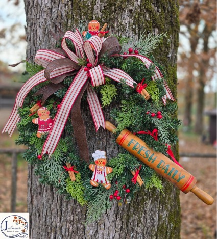 Gingerbread Themed Christmas Wreath 