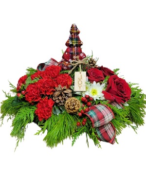 Gingham Christmas Tablecentrepiece