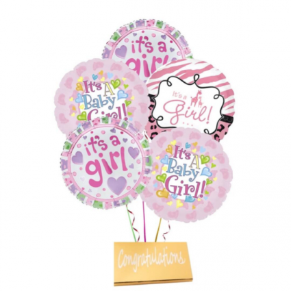 Girl-Mylar Balloons with DeBrand chocolate bar