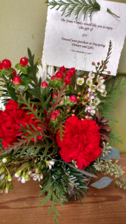 Give a Gift Card Small arrangement in a decorative vase including a gift certificate to Dayspring Flowers.