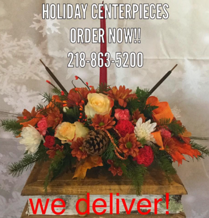 Give Thanks Bouquet Candle Centerpiece In Pelican Rapids Mn Brown Eyed Susans Floral