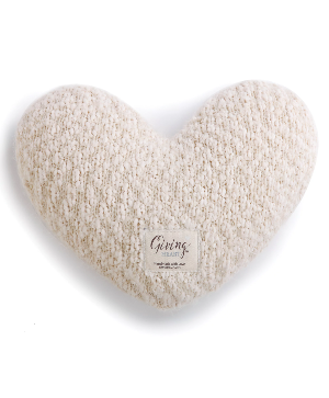 GIVING HEART - CREAM WEIGHTED PILLOW