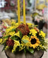 Giving Thanks Centerpiece with candles Thanksgiving 