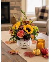 Giving Thanks Ceramic pumpkin centerpiece