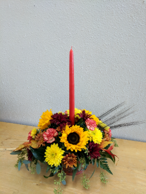 Thanksgiving Hostess Gift  Centerpiece - Single Candle