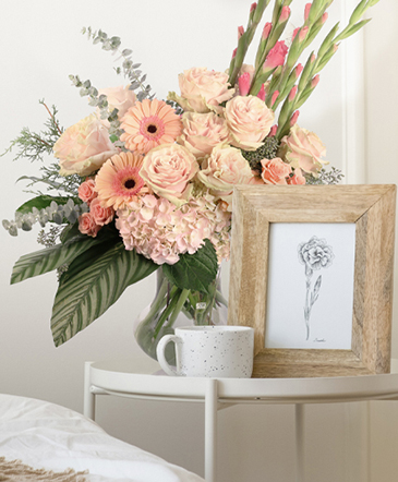 Gladly Pastel & Pink Lifestyle Arrangement in Port Dover, ON | Upsy Daisy Floral Studio