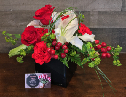 Lily Rose Glamour Obsidian Vase