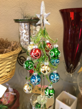 Glass Tree w/Ornaments  Holiday Tree