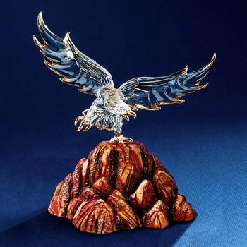 Glass Baron Eagle in Wood Base Glass Baron Eagle in Wood Base
