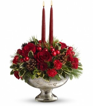 Glass Bowl Bouquet Floral Centerpiece