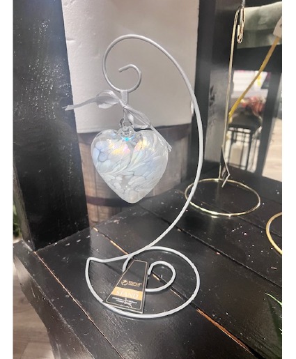 Glass Heart with Stand 