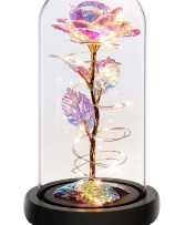 Glass Rose with LED Lights 