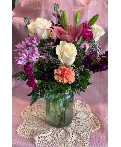 Glass vase with Fragrant Flowers Mother's Day Flowers