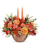 Gleaming Copper Centerpiece Fall Bouquet