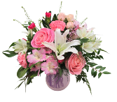 Gleaming Pink Shiny Pink Vase Arrangement