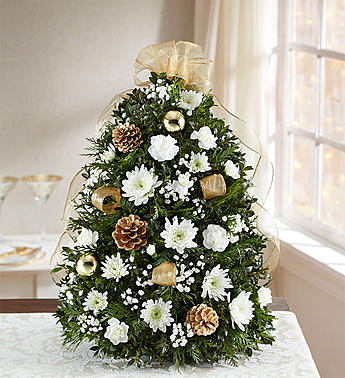 Glistening Gold™ Holiday Flower Tree® Arrangement