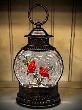 Glitter Globe with Cardinals 