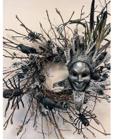 Glittered in Black & Grey Wreath Halloween Wreath