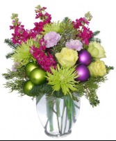 GLITZY HOLIDAY PARTY Flower Arrangement