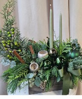 Glorious Green Candles Table Centerpiece