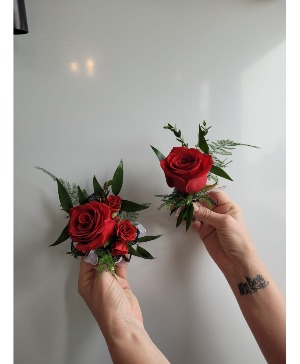 Glorious Red Combo Corsage and Bout CORSAGE