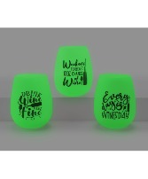 Glow-in-the-dark Silicone Stemless Wine Glass Gift