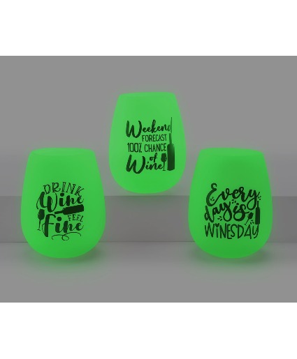 Glow-in-the-dark Silicone Stemless Wine Glass Gift