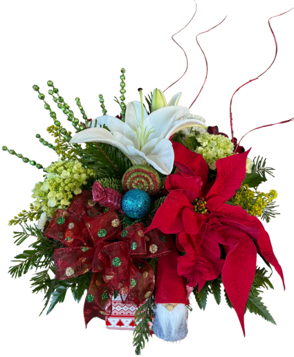 Gnome for Christmas Designer's Choice Arrangement (with ornament)