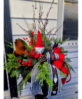 Outdoor Gnome for Christmas Planter  Outdoor Winter Planter