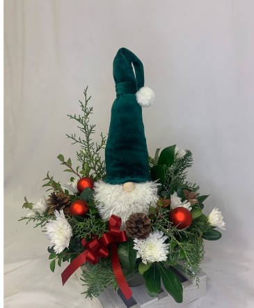 Gnome for the holidays Arrangement in Fairview, OR | QUAD'S GARDEN - Home to Trinette's Floral Gnome for the holidays Arrangement in Fairview, OR | QUAD'S GARDEN - Home to Trinette's Floral