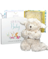 God Bless Baby Gift Set w/ Book, Praying Lamb 