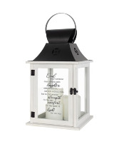 "God didn't promise" 3 pillar lantern Powell Florist Exclusive