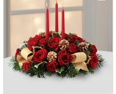 Gold accents centerpiece  Christmas