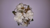 Gold And White Carnation Wrist Corsage 