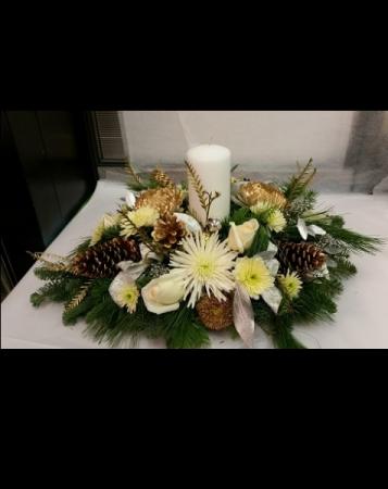 Gold And White Centerpiece  
