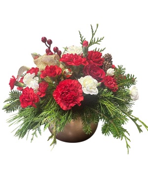 Gold Bulb Arrangement Ceramic Bowl Arrangement  Substitutions Maybe Necessary