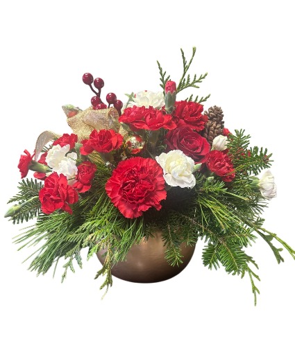 Gold Bulb Arrangement Ceramic Bowl Arrangement  Substitutions Maybe Necessary