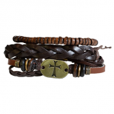 Gold Cross Trio Men's Bracelet